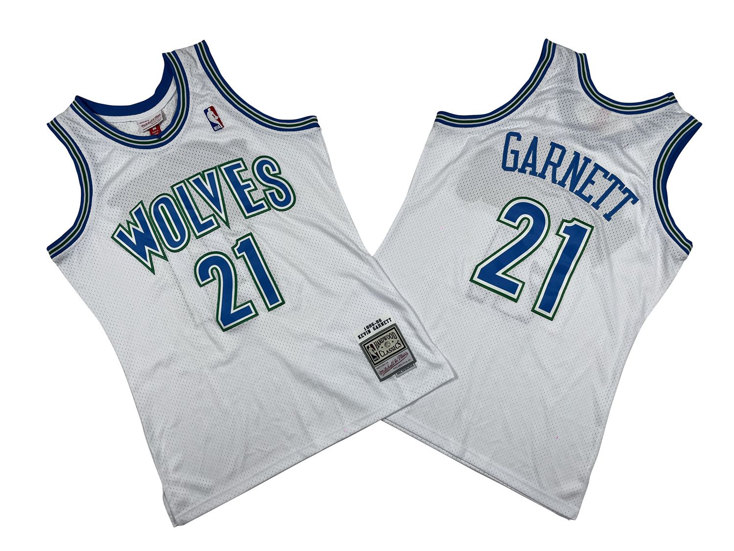 Men Minnesota Timberwolves 21 Garnett White Throwback NBA Jersey